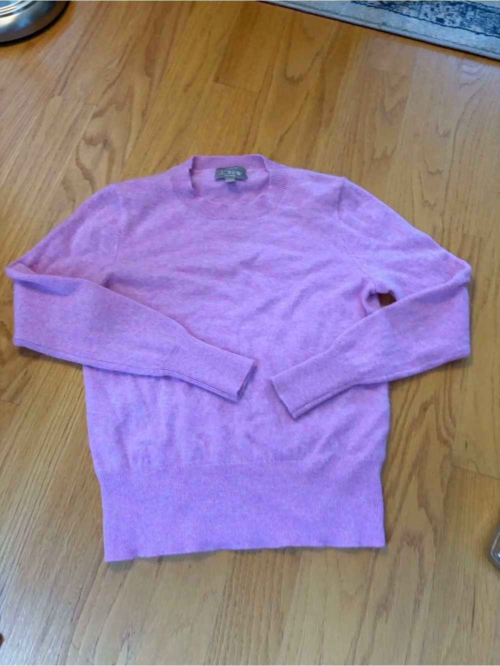 J.Crew 100% Cashmere pink Heather Crewneck Sweater Classic Fit size small